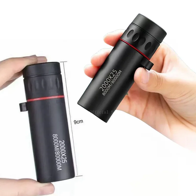 Telescopio Monocular portátil para teléfono móvil, minitelescopio HD de 2000x25 con soporte para acampar al aire libre, caza y observación de aves - imagen 4