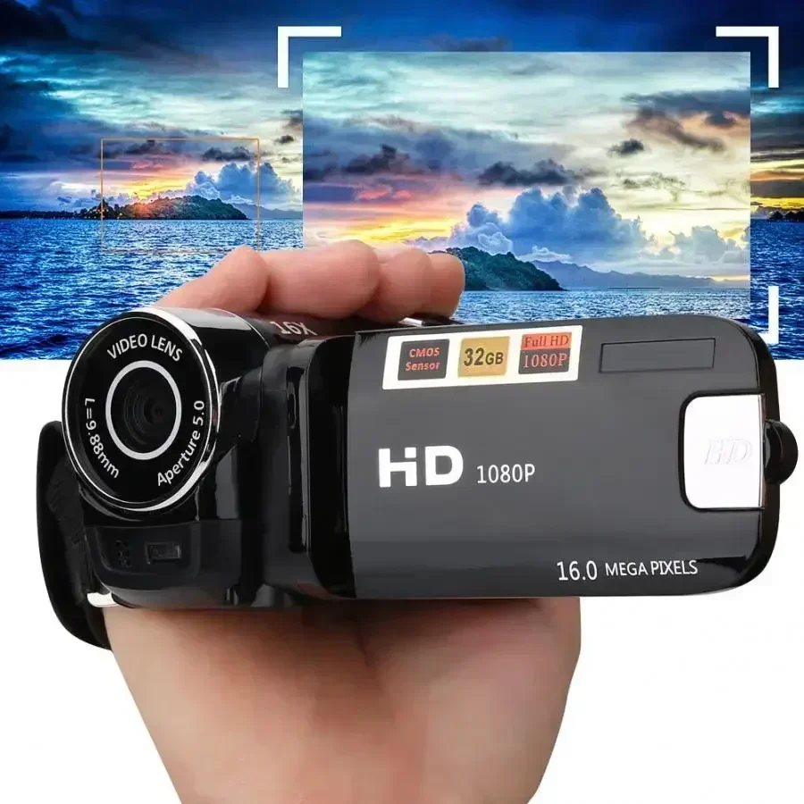 Cámara Digital HD de 16MP, videocámara de vídeo Digital Full HD 1080P, pantalla de rotación de 270 grados, 16X visión nocturna, cámara de tiro con Zoom - imagen 3