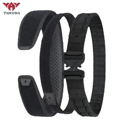 Cinturón táctico YAKEDA 3 en 1, hebilla de liberación rápida cortada con láser, cinturón de tiro de combate MOLLE con cinturón interior y almohadilla de soporte trasero