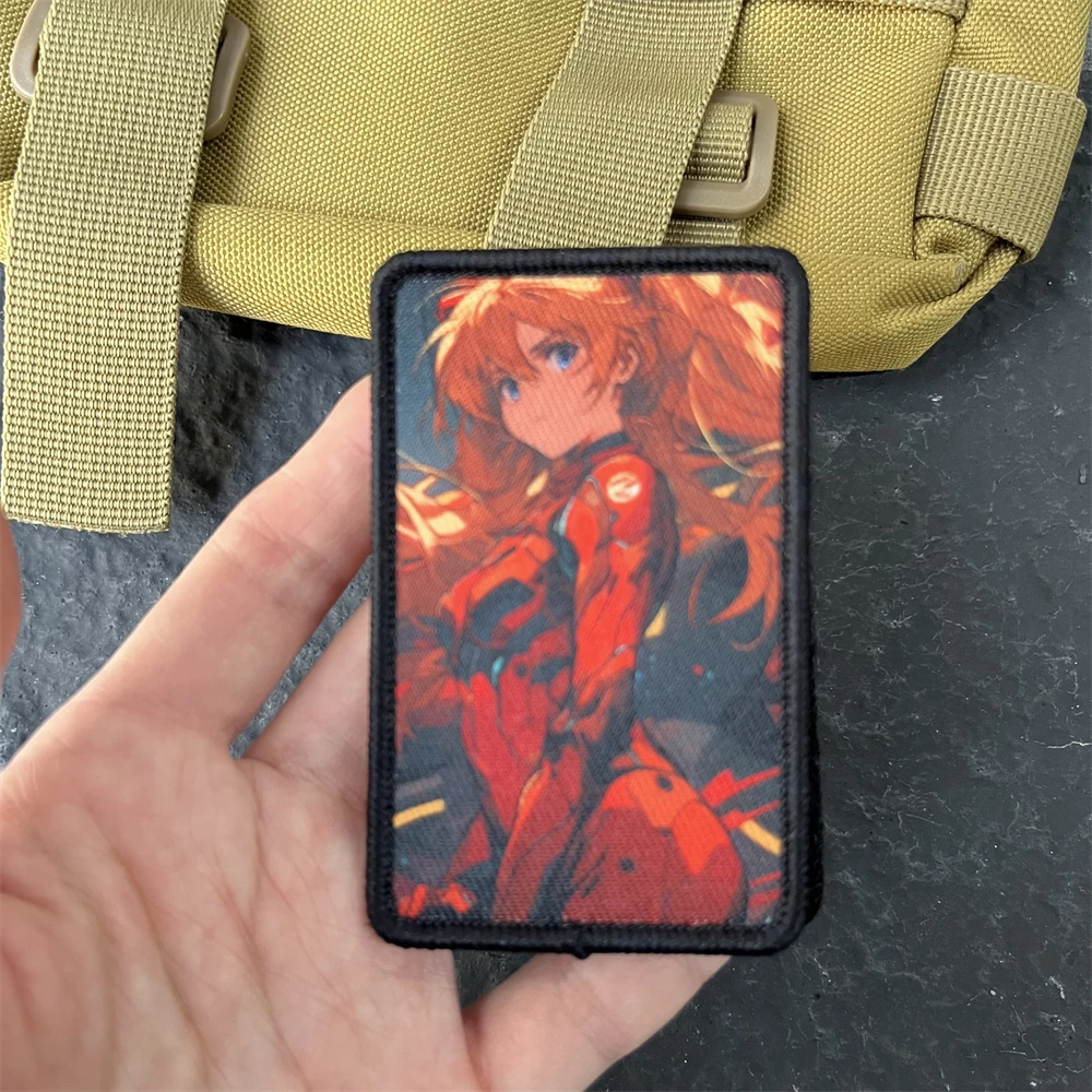 Parche de Anime para chica y motocicleta, insignia de moral táctica, parches de gancho y bucle impresos, pegatina decorativa para mochila militar - imagen 4