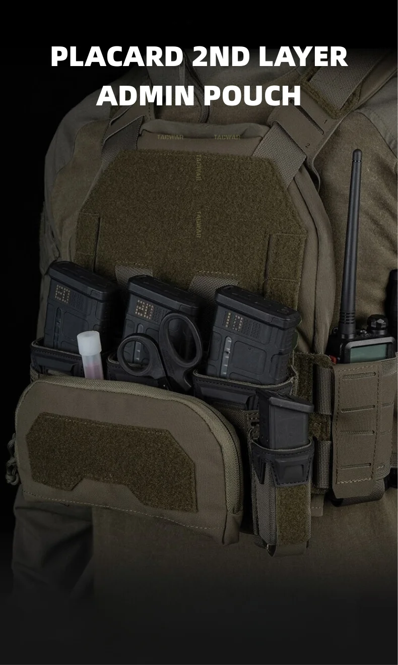 Vista frontal de la bolsa de administrador K-Z con tríple cargador y almacenamiento