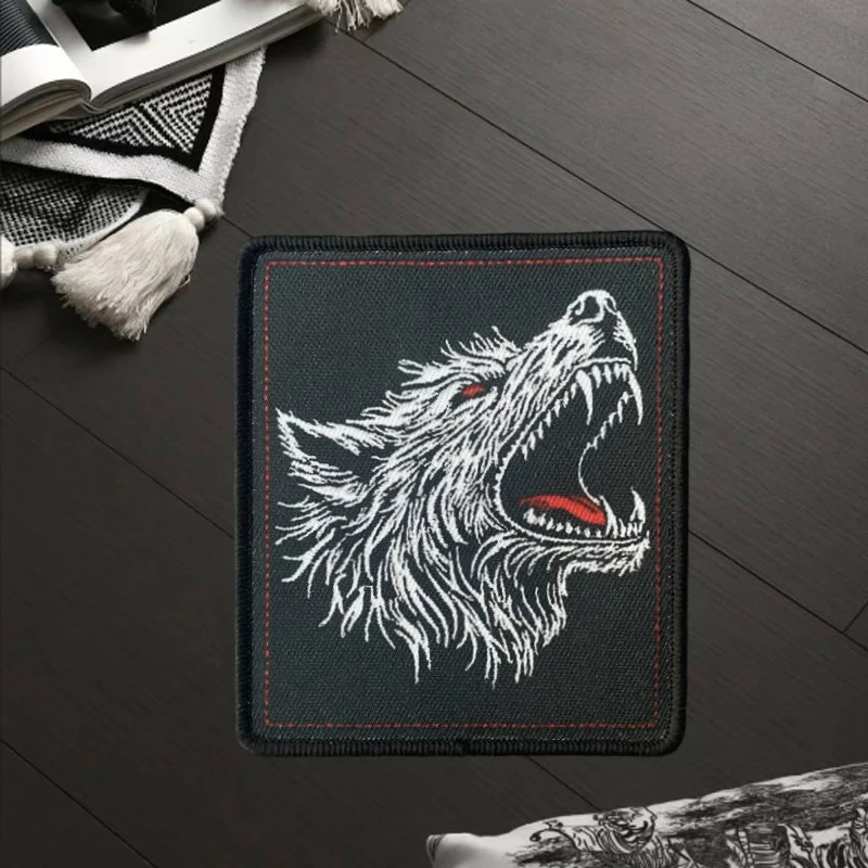 Parche táctico de lobo, insignia de moral con estampado de gancho y bucle, mochila militar, accesorios de decoración de ropa, brazalete adhesivo - imagen 4