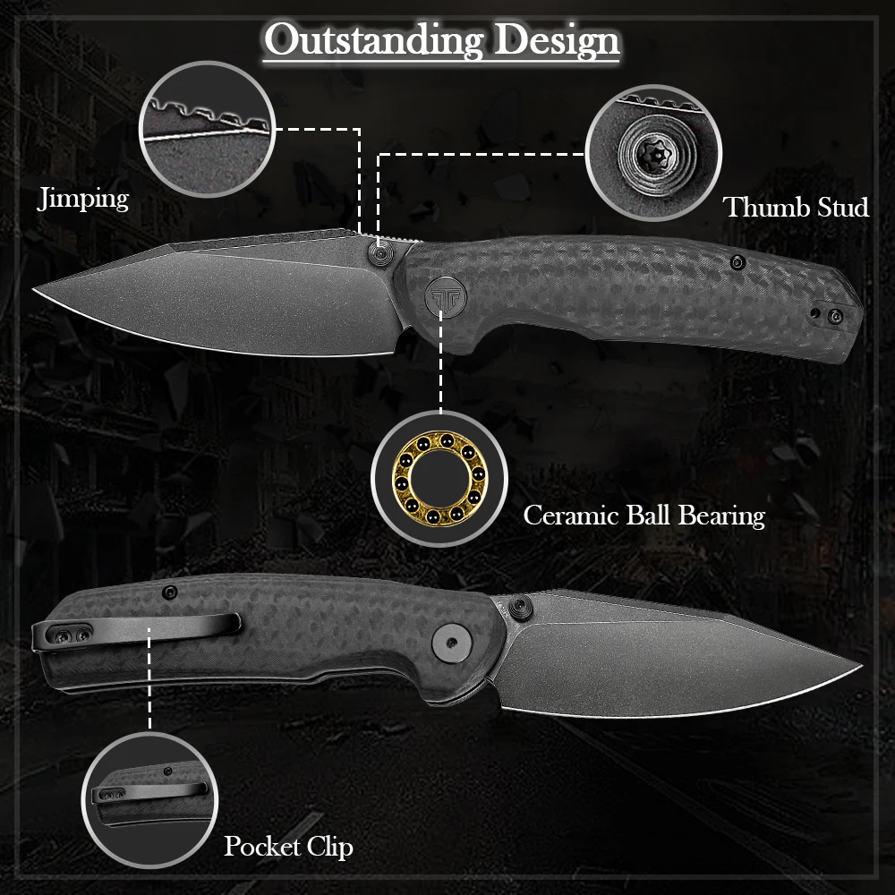 Cuchillo plegable TRIVISA Hornet – Táctico EDC Micarta G10 - imagen 2