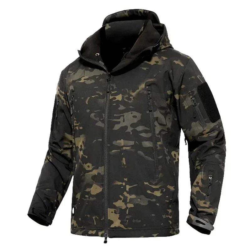 Chaqueta de caza camuflaje silenciosa lana impermeable con capucha - imagen 3
