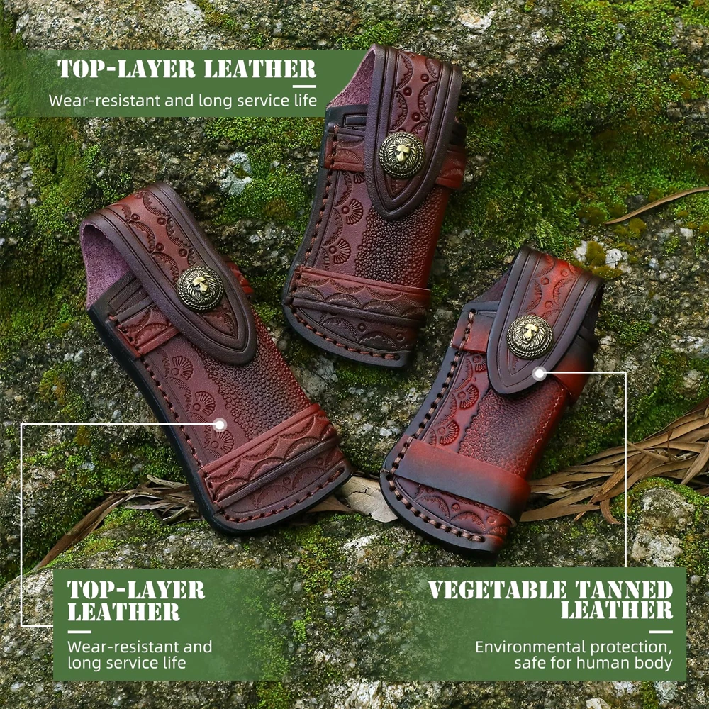Funda de cuero de vaca para cinturones, funda protectora para almacenamiento de cuchillos, multiherramienta - imagen 4