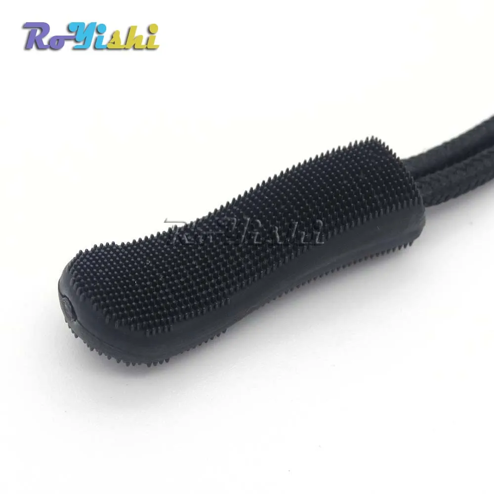 100 unids/paquete de tiradores de cremallera, cuerda de cordón, extremos de bloqueo, hebilla de Clip de cremallera para accesorios de Paracord/mochila/ropa, negro - imagen 3
