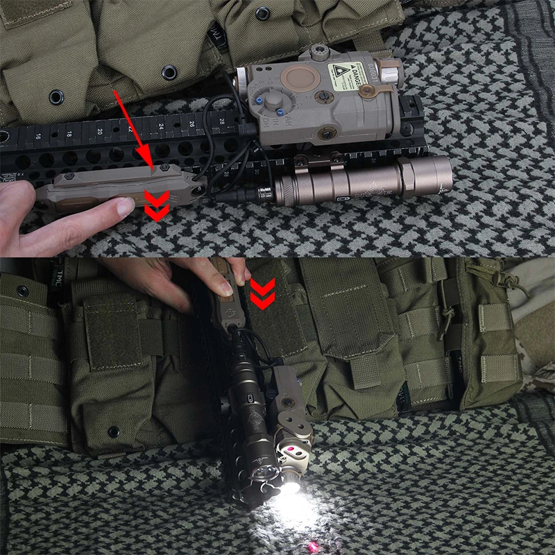 Element Airsoft-interruptor de presión táctico, botón remoto, doble función, para DBAL A2, PEQ-15, PEQ16, M600, M300, linterna, nuevo - imagen 5