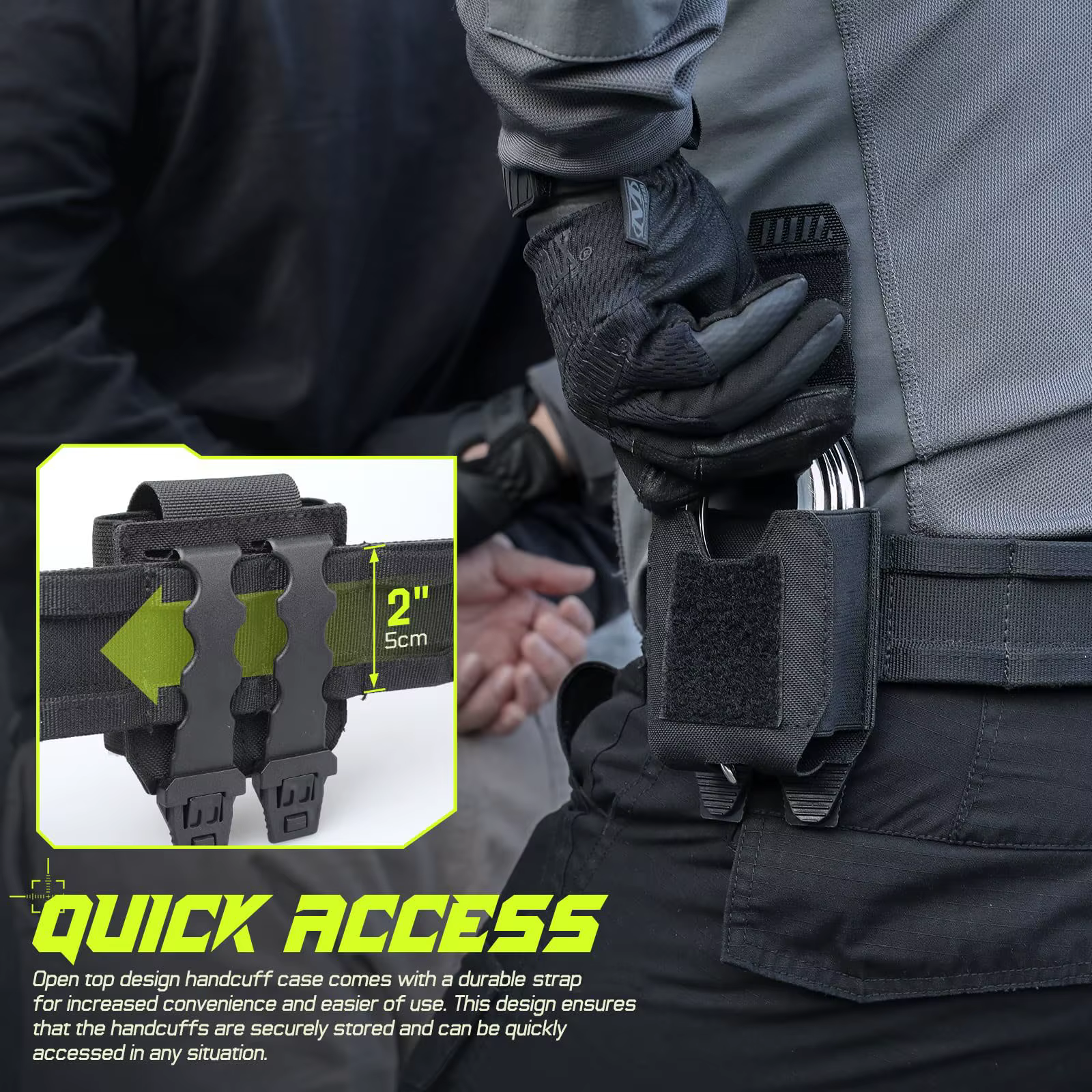 Funda táctica MOLLE para esposas – Bolsa policial para cinturón - imagen 3