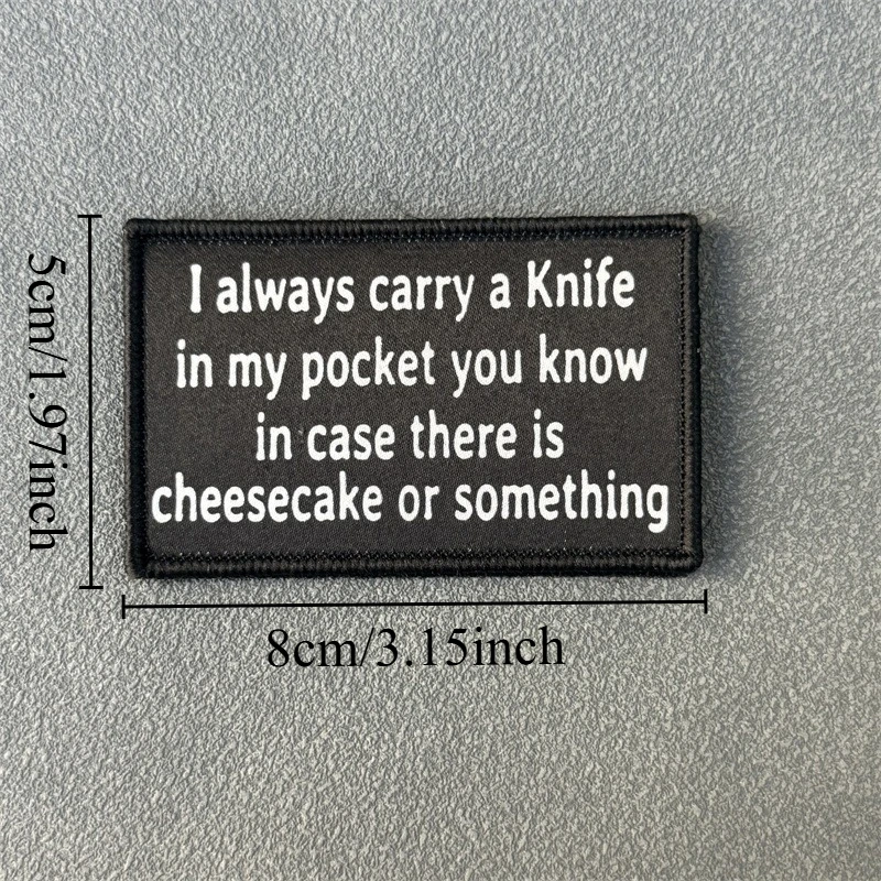 Parche táctico "I Carry A Knife", insignia de moral militar, gancho y bucle estampado, mochila, accesorios de decoración de ropa, brazalete adhesivo - imagen 2