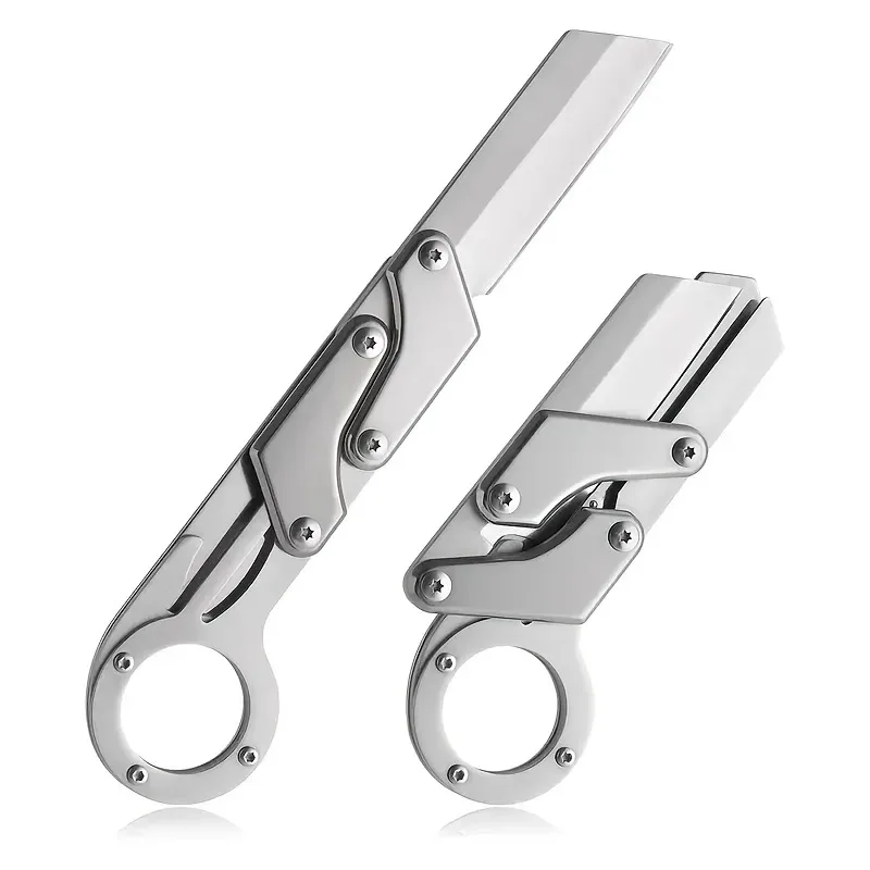 1 pieza, cuchillo plegable multifuncional, cuchillo de bolsillo de acero inoxidable, cuchillo de de deformación creativo, cuchillo de supervivencia al aire libre - imagen 3