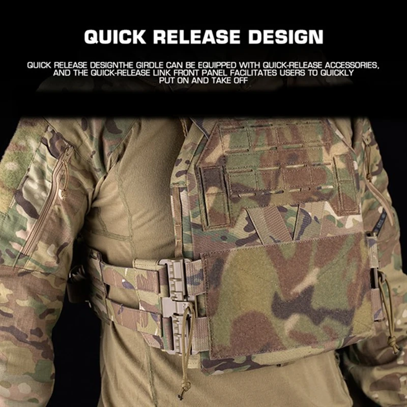 Chaleco portador de placa táctico KZ de liberación rápida para hombres, chaleco portador de placa totalmente ajustable con forro de malla 3D transpirable - imagen 3