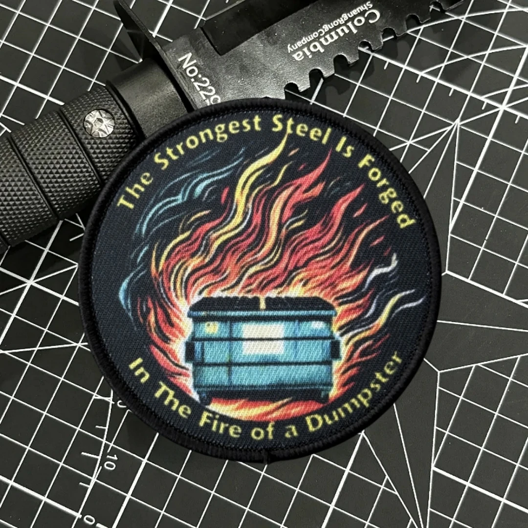 Parche "El acero más fuerte está forjado", insignia de moral táctica, pegatina para mochila del ejército militar, parches impresos con gancho para ropa - imagen 4