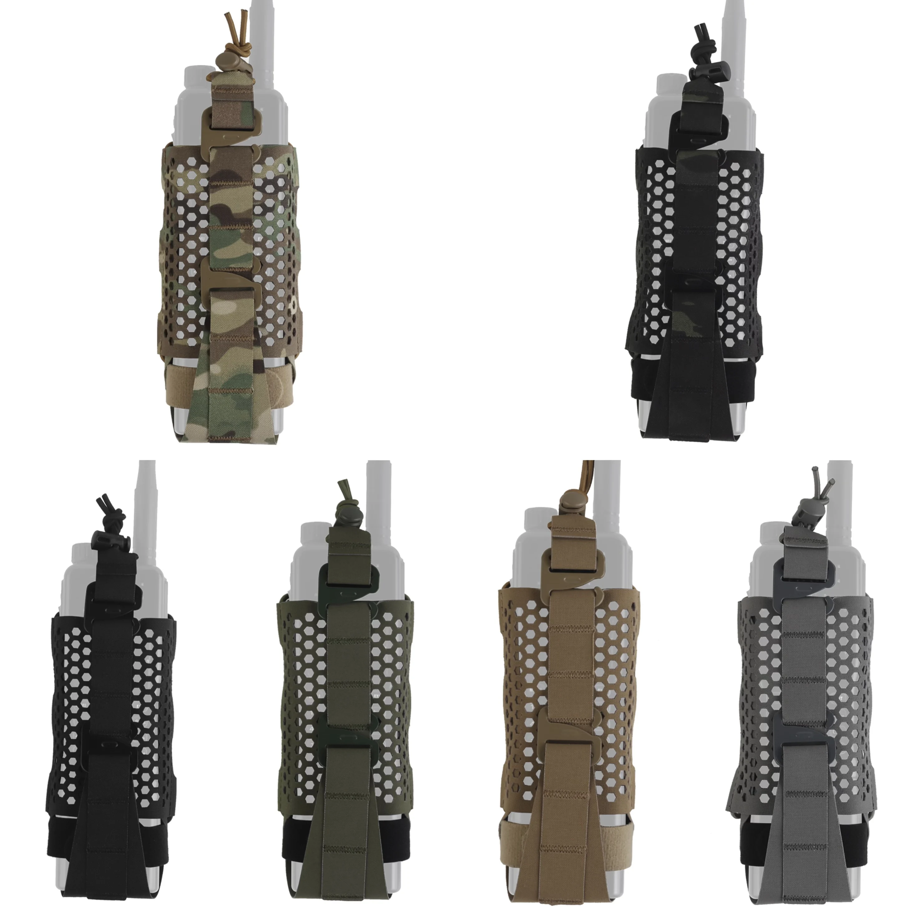 Chaleco Universal de malla con cinturón, bolsa de Radio MOLLE ajustable para acampar al aire libre y senderismo, bolsa táctica con soporte para Walkie Talkie