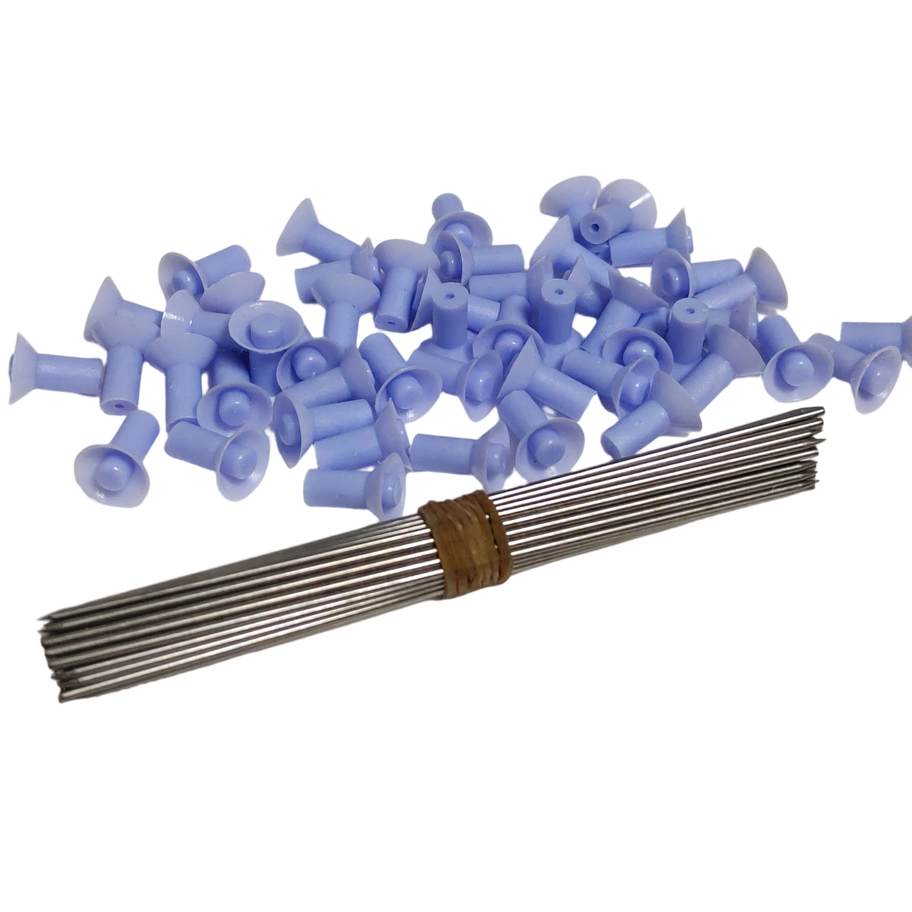 50 Uds. Agujas de dardos de acero moradas de 10cm de longitud con tapa de goma para exteriores e interiores, equipo de combustible de entretenimiento para pipa de calibre 40 - imagen 3