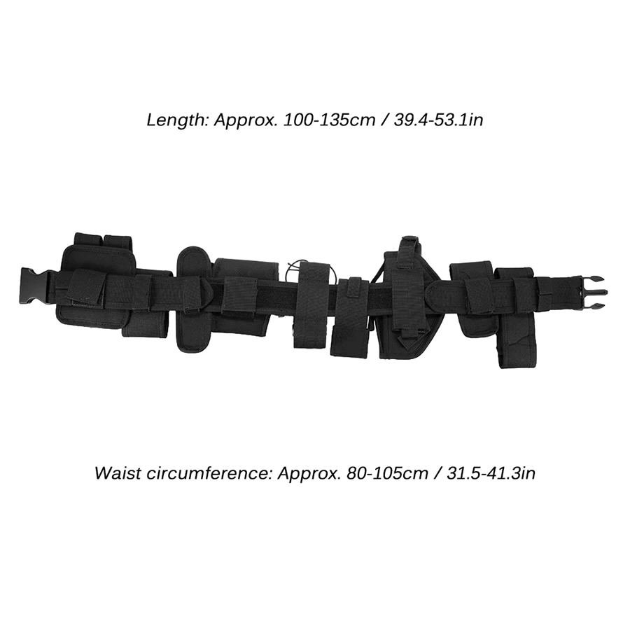 Juego de cinturones tácticos de seguridad, bolsa multifuncional para linterna, Kit de utilidad, cinturón de servicio policial, 6/10 piezas - imagen 4