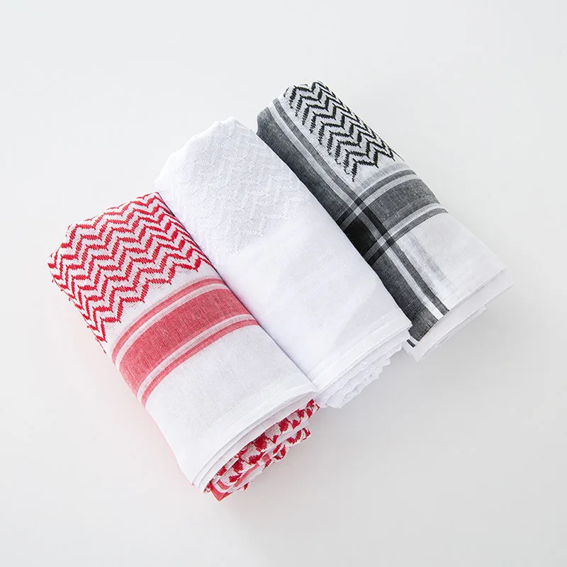 Bufanda musulmana Shemagh, accesorios islámicos tradicionales, pañuelo para la cabeza, envoltura para el cuello, pañuelo para la cabeza a prueba de viento, bufanda árabe Keffiyeh Shemagh - imagen 5