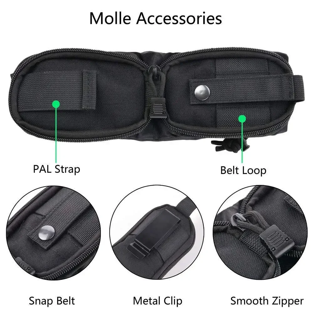 Bolsa táctica Molle con cordón para revistas, cinturón de utilidad ajustable, funda para cadera, bolsa para exteriores, tiro de caza - imagen 4