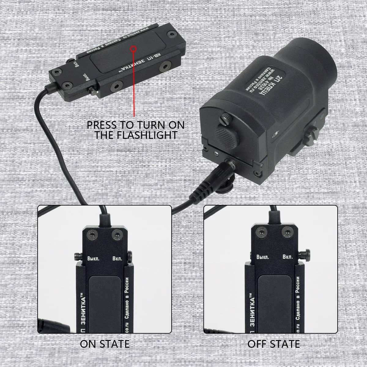 Zenitco-linterna táctica de Metal para AK-SD, luz LED estroboscópica AK47 AK74 para Rifle de caza, Airsoft, Riel de 20mm, nueva KLESCH-2U - imagen 4