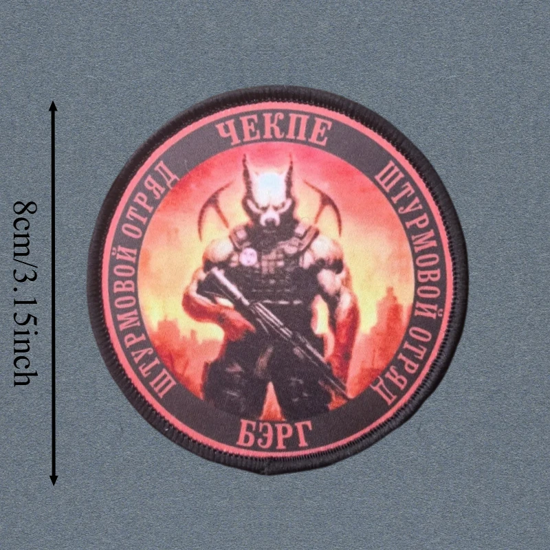 Parche con estampado de guerrero lobo, chaleco táctico, sombreros con gancho y bucle, insignia de moral, mochila, pegatinas decorativas, parches para brazalete para ropa - imagen 3