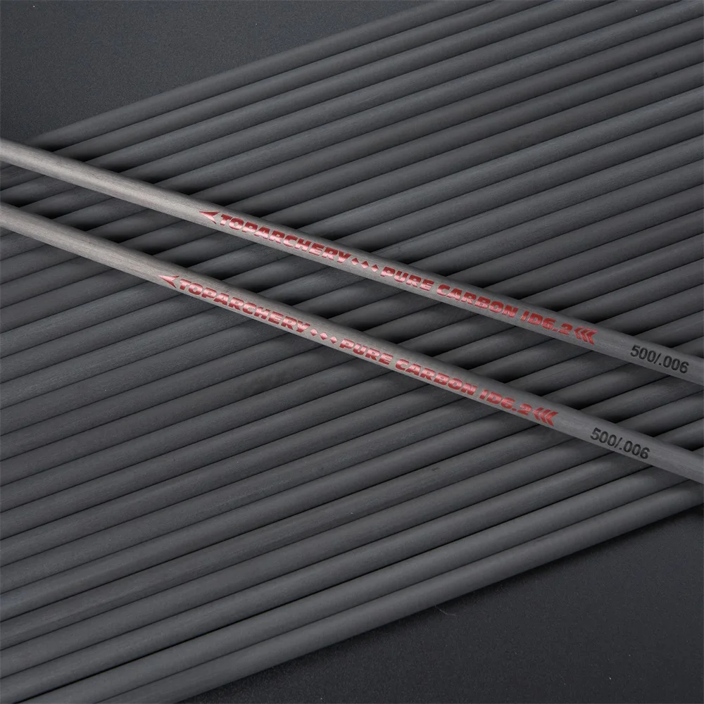12 Uds 31 pulgadas ID6.2mm 100% eje de flecha de carbono puro columna vertebral 300/350/400/500/600 rectitud 0,006 accesorios de tiro con arco DIY - imagen 3
