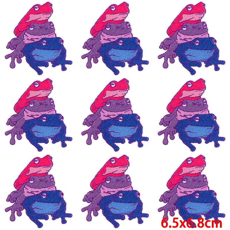 10 unids/lote parche de animales Punk parches bordados para planchar para ropa parches termoadhesivos en ropa parche Fusible cosido de Hip Hop - imagen 5