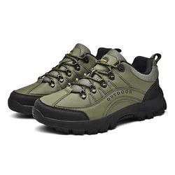 HIKEUP Zapatos Senderismo Cuero Genuino Transpirables Talla Grande