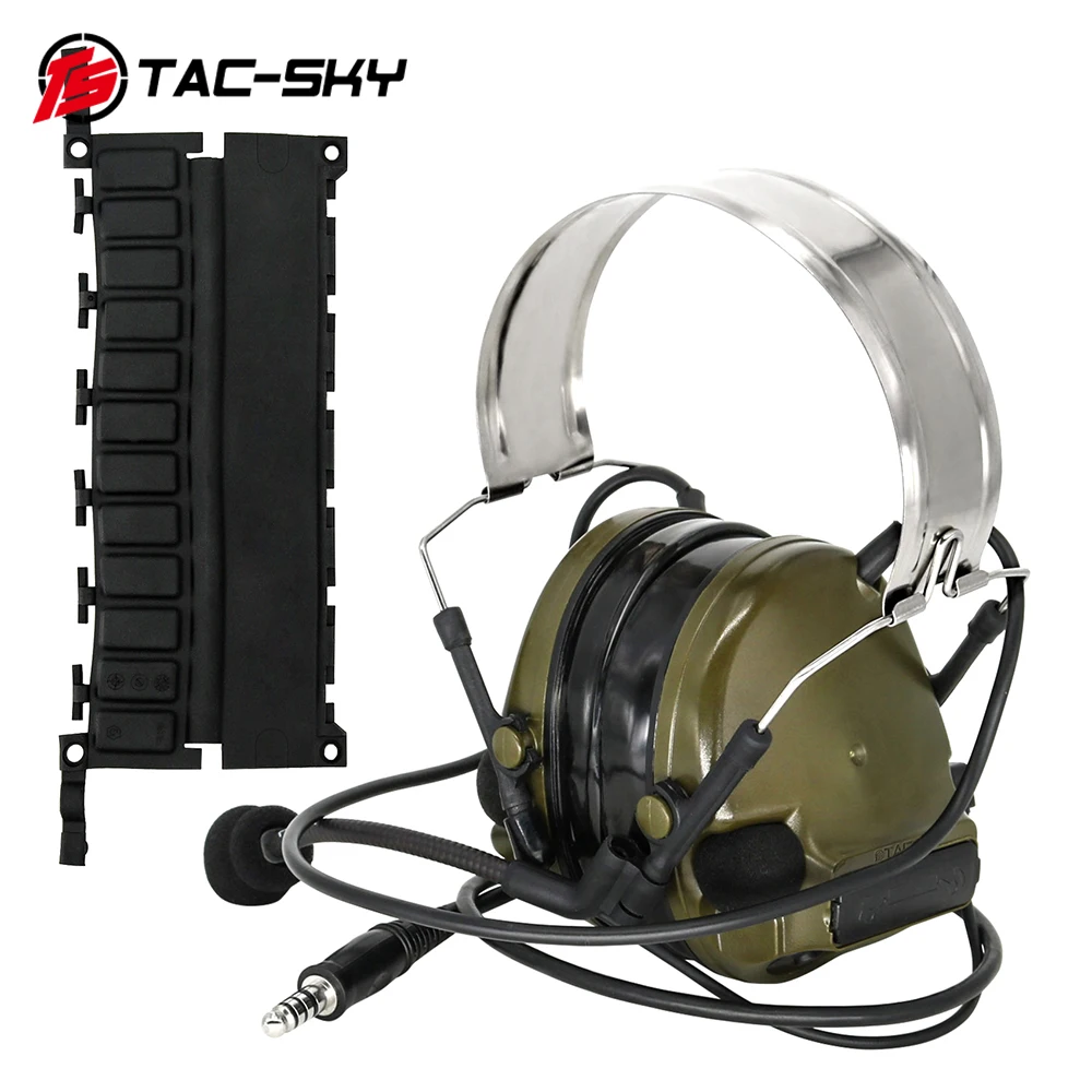 TAC-SKY al aire libre captación con cancelación de ruido Comtac-III/C3 auriculares tácticos de silicona versión de alta gama militar verde FG - imagen 3