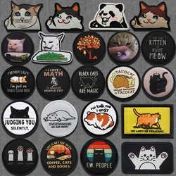 Parche bordado MEOW gatito con velcro, para mascotas y ropa