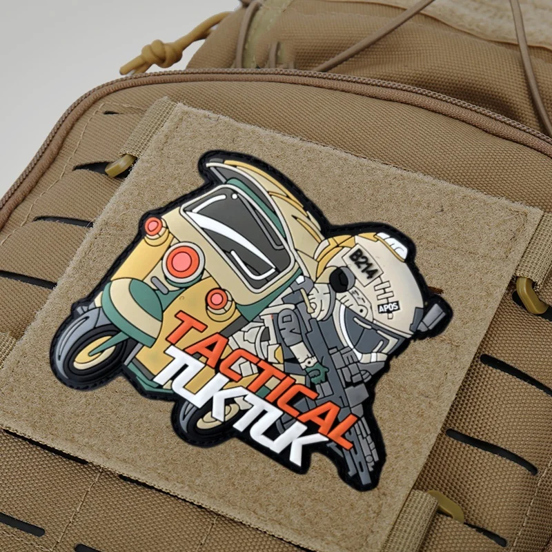 Parche de PVC Tuktuk para ropa, insignia de moral, gancho, parches militares tácticos, pegatina para mochila, brazalete del ejército - imagen 5