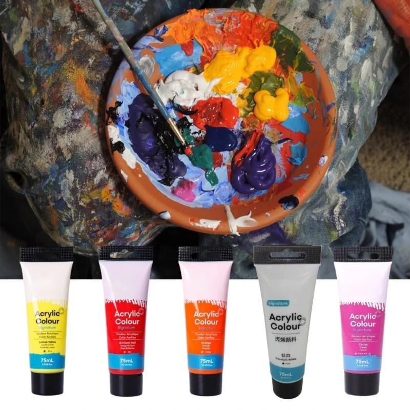 Pintura acrílica grado artístico, no tóxica, resistente agua, para proyectos arte, pinturas artesanales K1KF - imagen 2