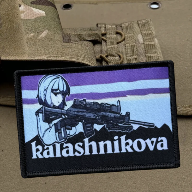 Parche estampado de Chica de Anime, chaleco táctico, gancho y bucle, sombrero, insignia de moral, mochila, pegatinas decorativas, parches para brazalete para ropa - imagen 5