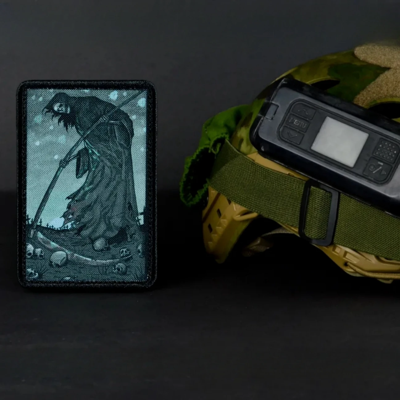 Parche táctico "Harvest", insignia de moral de Calavera, brazalete Crazy Reaper, parches militares HookLoop para ropa, pegatina impresa para mochila - imagen 3