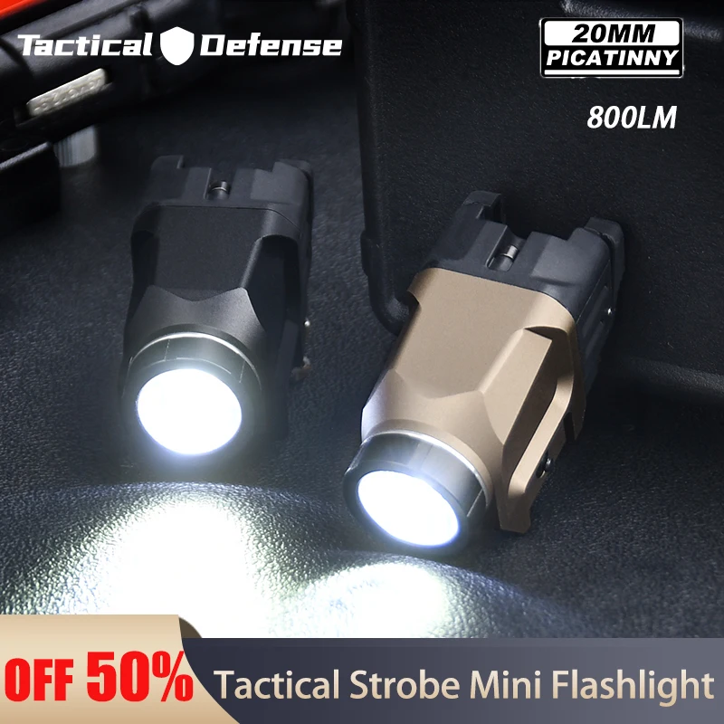 Linterna colgante táctica de Metal TL, luz blanca estroboscópica, 800 lúmenes, compatible con riel de 20MM, arma de caza, luz de pistola, accesorios Airsoft
