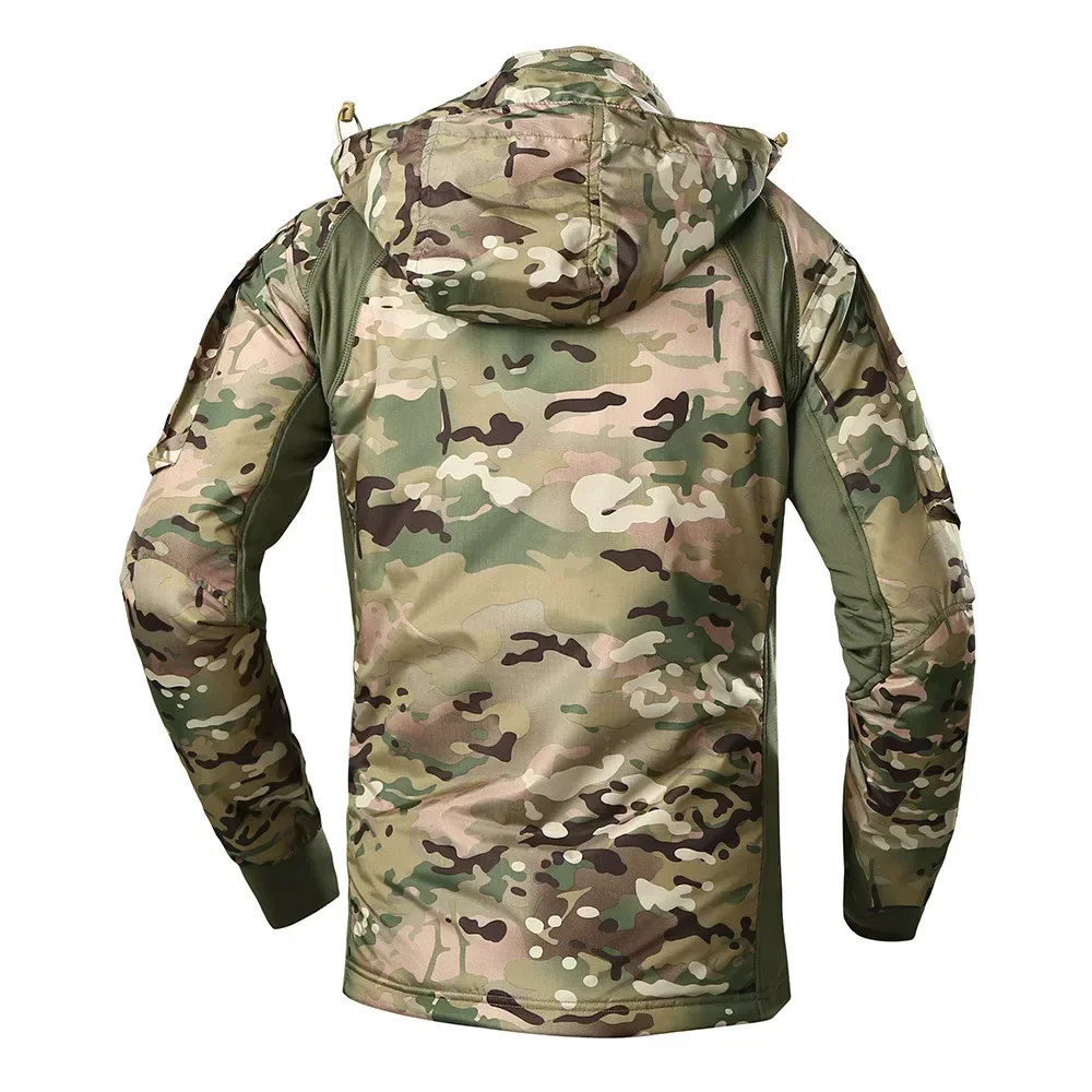 Chaquetas tácticas para hombre, cazadora cálida CP Bomber, abrigo ligero con capucha de camuflaje para ciclismo, ropa de caza gruesa - imagen 4