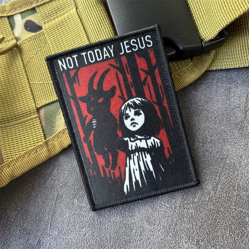 Parche táctico impreso No Hoy Jesús – Insignia moral con velcro - imagen 4