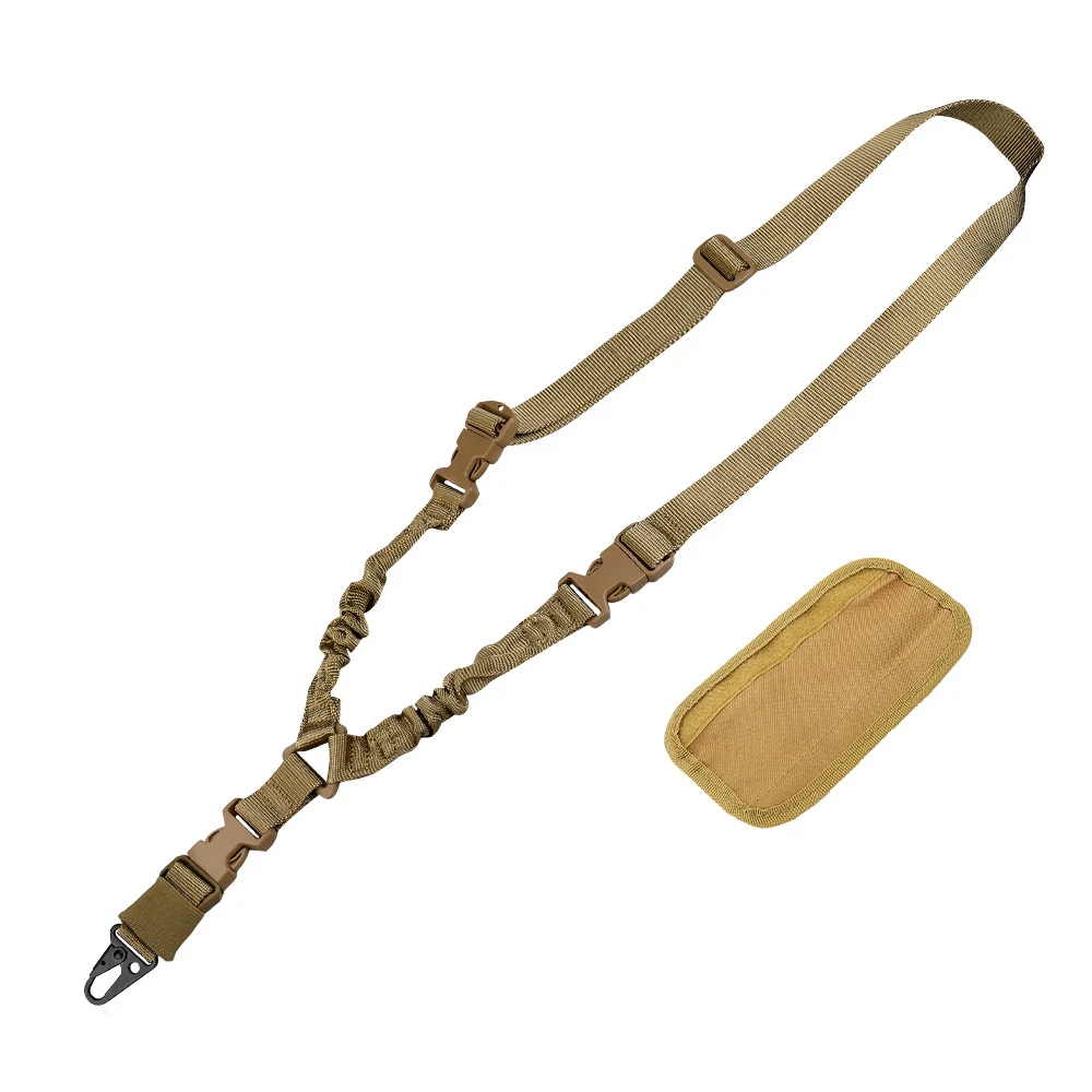 Eslinga de un solo punto para pistola táctica, correa de hombro ajustable para Rifle Bungee, longitud para accesorios de caza Airsoft, correa M4 con almohadilla - imagen 5