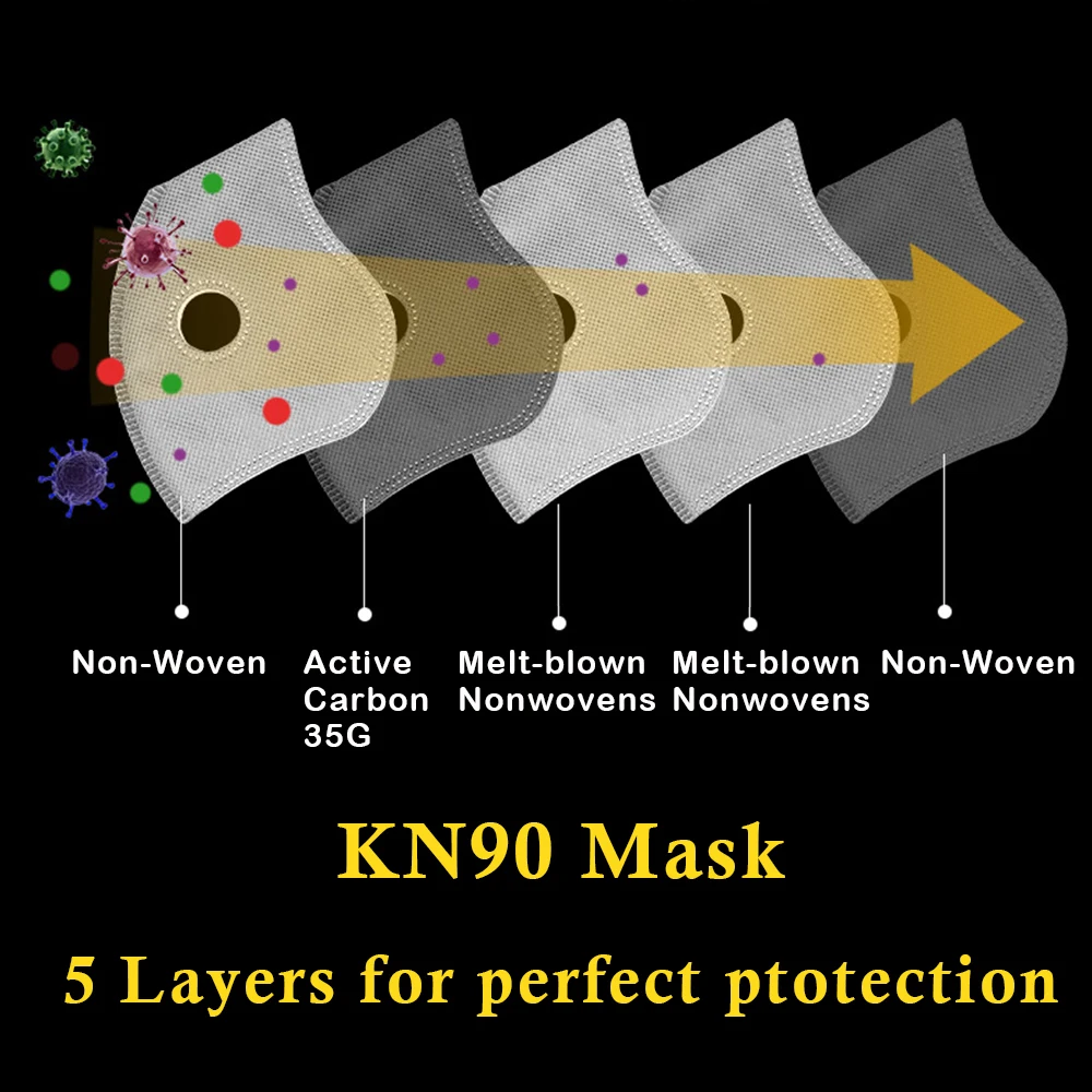 Mascarilla de media cara táctica VULPO, máscara plegable con forma de mariposa, KN90, filtro a prueba de polvo, Cosplay, Cyberpunk - imagen 3