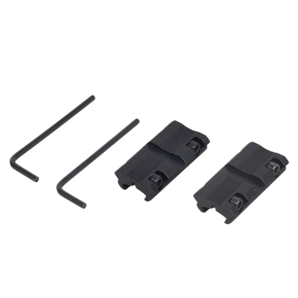 2 uds Picatinny 11mm cola de milano a 7/8 "20mm adaptador de riel Weaver montaje de alcance de Rifle