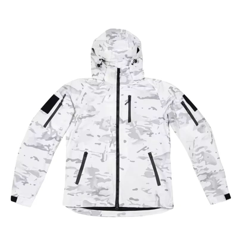 TRNBAC poliéster algodón MCAP nieve camuflaje abrigo blanco desplazamientos al aire libre primavera y otoño hombres y mujeres Top táctico - imagen 3