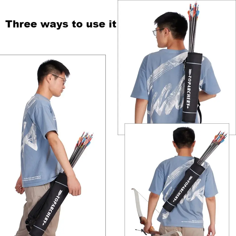 Carcaj de flecha de tiro con arco, Material de lona, tubo de flecha de caza, aljaba de flecha portátil para caza al aire libre, accesorios de práctica de tiro - imagen 2