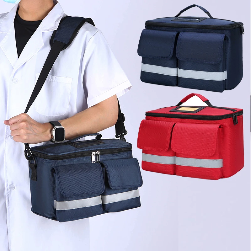 Nuevo Bolsa de supervivencia ligera impermeable para exteriores, viaje, senderismo, Camping, primeros auxilios, suministros multiusos, rojo y azul - imagen 2