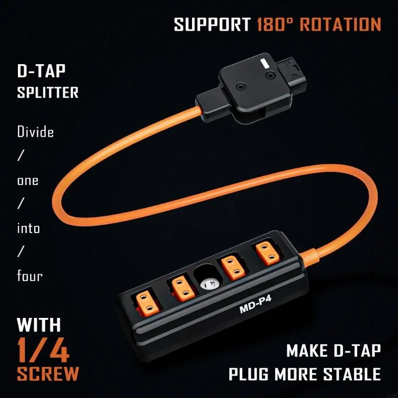 J1HC d Tap Cable divisor 1 Distribuidor suministro alimentación cámara macho a 4 femenino para cámaras y baterías IDX - imagen 2