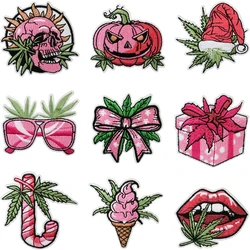 Parches de tela bordados para sombrero de Navidad, regalo de parche para planchar, decoración de ropa de dulces, etiqueta adhesiva bordada