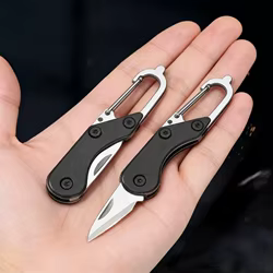Mini cuchillo plegable de acero inoxidable tipo llavero portátil