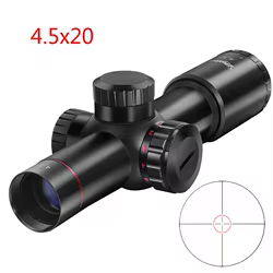 Mira óptica compacta 4,5x20 AK74 AK47 AR15, mira para Rifle de caza, mira telescópica Mil Dot iluminada en rojo, caza de aire para francotirador