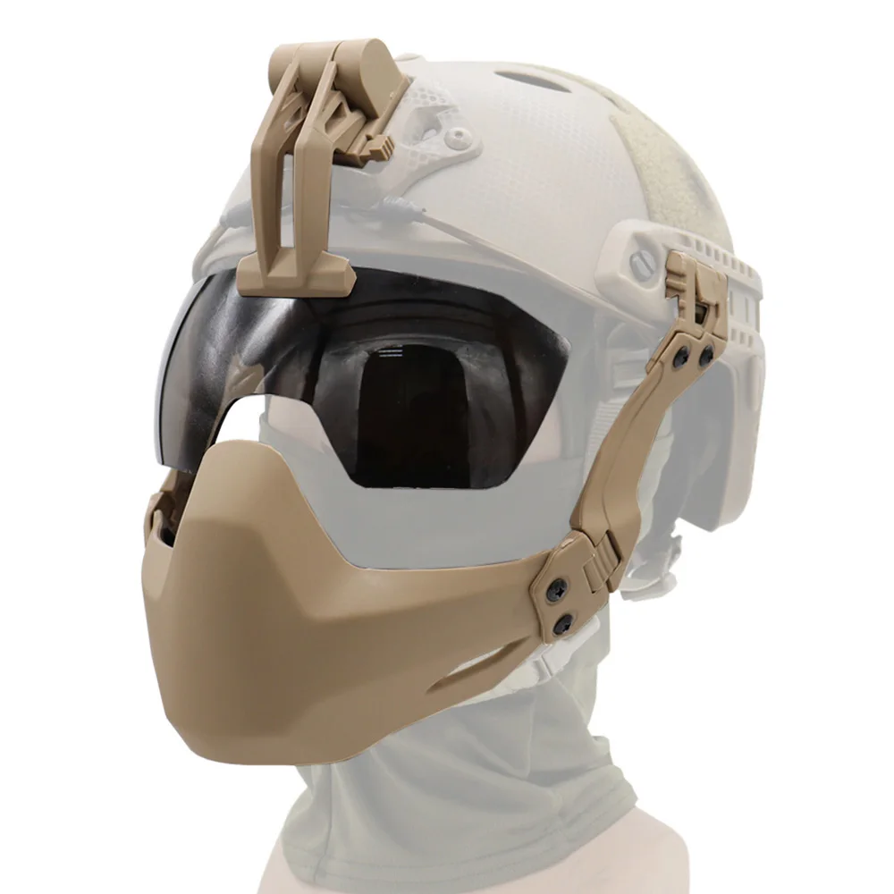 Casco táctico de media cara, gafas protectoras para caza, Airsoft, Paintball, gafas de juego CS para casco rápido - imagen 3