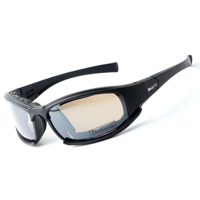 Gafas tácticas polarizadas, gafas de camuflaje de 4 lentes, gafas de seguridad Airsoft para senderismo al aire libre, tiro a prueba de viento - imagen 5