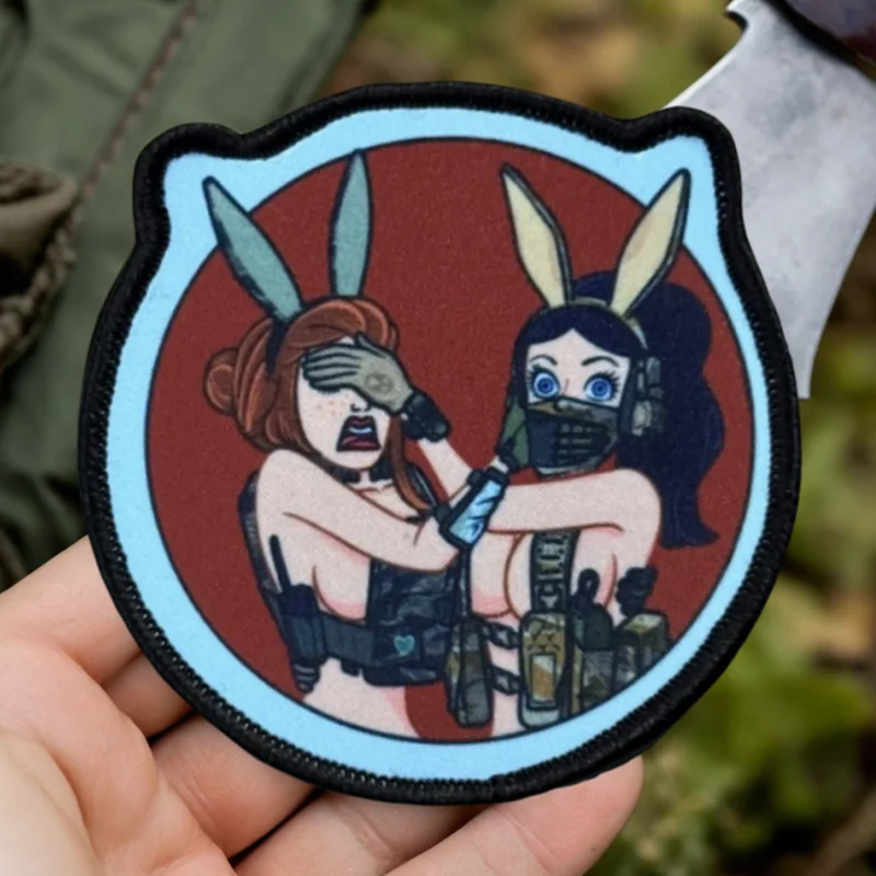 Parche estampado de Chica de Anime, chaleco táctico con gancho y bucle, insignia de moral militar, mochila, pegatina decorativa, parches para brazalete para ropa - imagen 2
