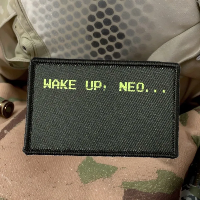 Despertador, Neo... Parche táctico con emblema de gancho y bucle impreso, insignia de moral militar, brazalete de combate, pegatinas para mochila