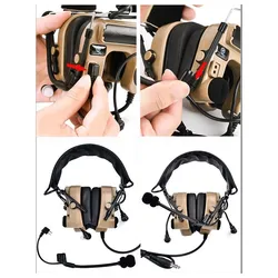 Wadsn Auriculares Tácticos COMTAC IV con micro antirruido combate